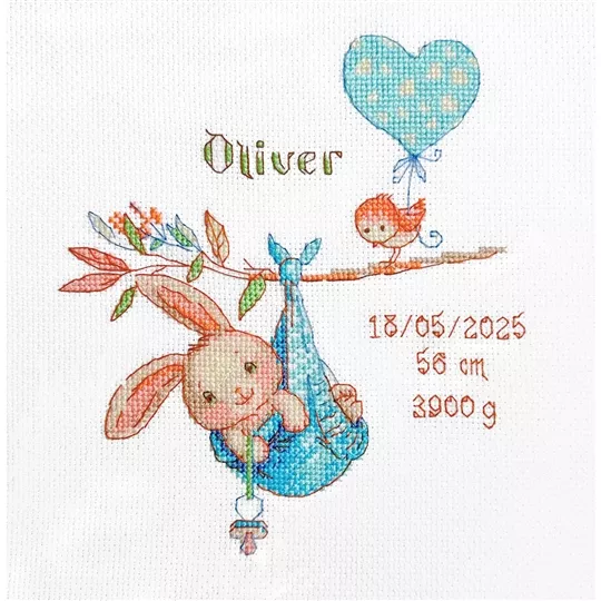 Aine Boy Birth Sampler Birth Sampler Cross Stitch Kit