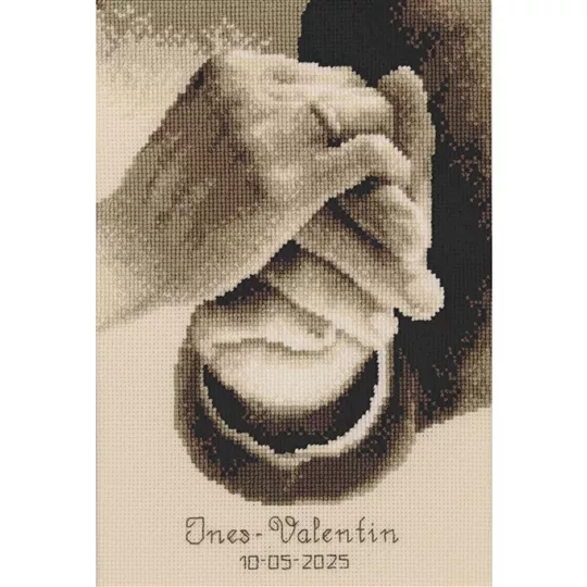 Photo 1 of Vervaco Newly-Wed Hands Sampler Cross Stitch Kit Image 1 of Vervaco Newly-Wed Hands Sampler Cross Stitch Kit
