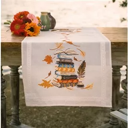 Vervaco Books and Leaves Runner Cross Stitch Kit