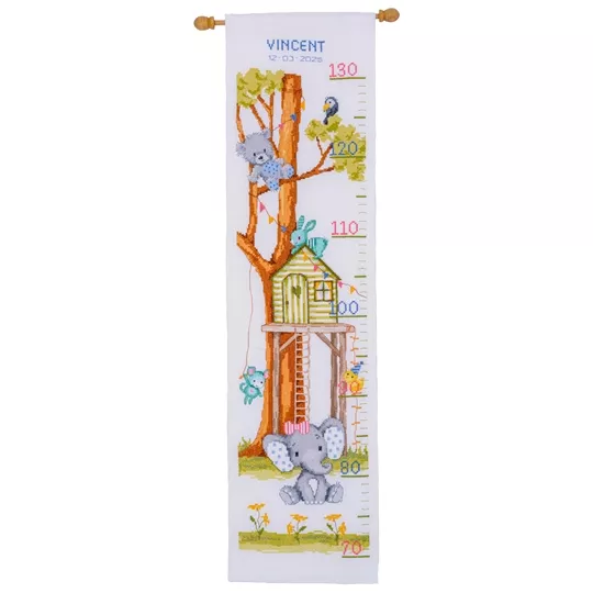 Vervaco At the Tree House Height Chart Cross Stitch Kit