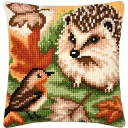 Hedgehog and Robin Cushion