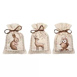Vervaco Winter Animals Bags - Set of  Cross Stitch Kit