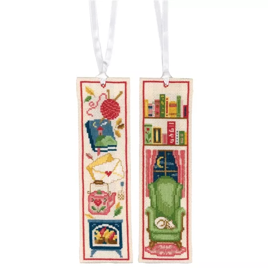 Vervaco Cosy Reading Bookmarks - Set of 2 Cross Stitch Kit