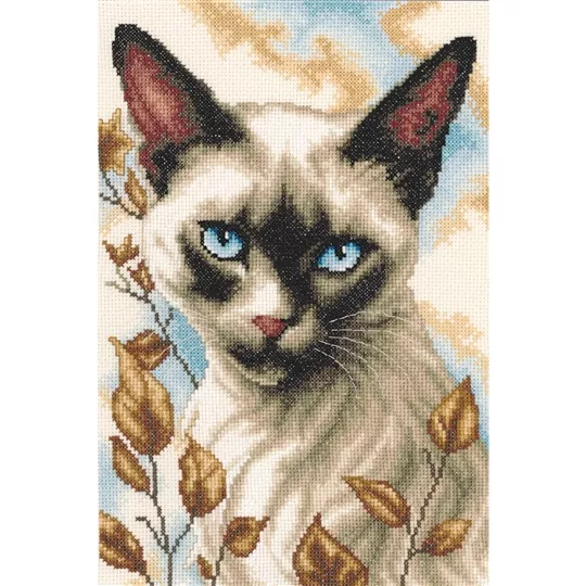 Photo 1 of Vervaco Siamese Cat Cross Stitch Kit Image 1 of Vervaco Siamese Cat Cross Stitch Kit