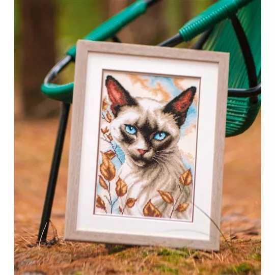Photo 2 of Vervaco Siamese Cat Cross Stitch Kit Image 2 of Vervaco Siamese Cat Cross Stitch Kit