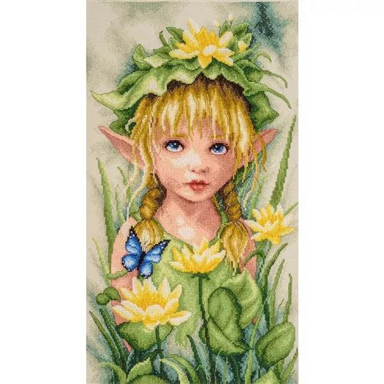 Photo 1 of Lanarte Lily Crowned Fairy Cross Stitch Kit Image 1 of Lanarte Lily Crowned Fairy Cross Stitch Kit