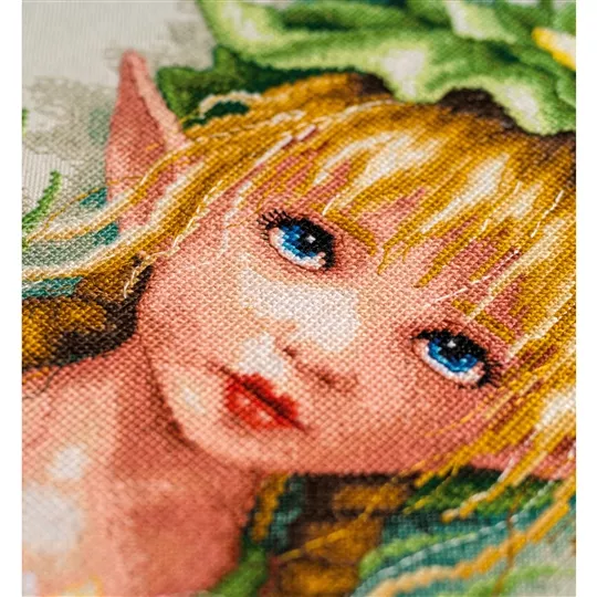 Photo 2 of Lanarte Lily Crowned Fairy Cross Stitch Kit Image 2 of Lanarte Lily Crowned Fairy Cross Stitch Kit