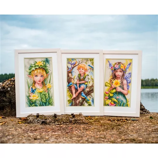 Photo 3 of Lanarte Lily Crowned Fairy Cross Stitch Kit Image 3 of Lanarte Lily Crowned Fairy Cross Stitch Kit