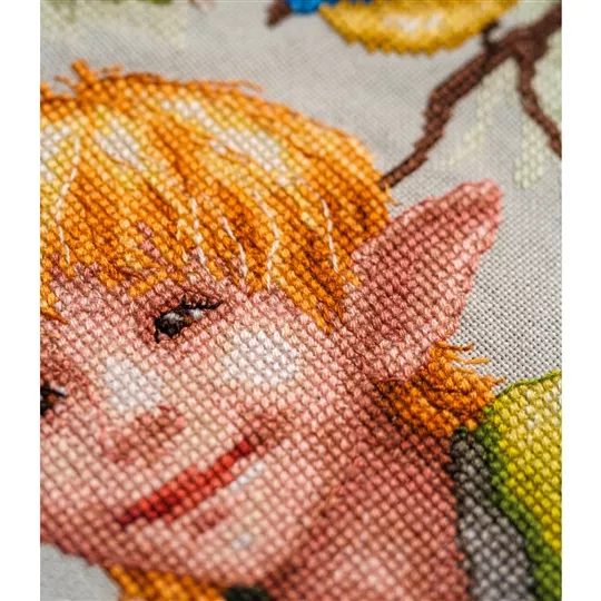 Photo 2 of Lanarte Chatter Among the Leaves Cross Stitch Kit Image 2 of Lanarte Chatter Among the Leaves Cross Stitch Kit