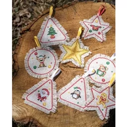 Vervaco Christmas Ornaments Set of 24 Cross Stitch Kit