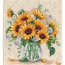 VDV Sunflowers in a Vase Cross Stitch Kit