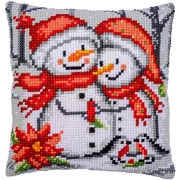Vervaco Snowmen Cushion Christmas Cross Stitch Kit