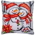 Image of Vervaco Snowmen Cushion Christmas Cross Stitch Kit