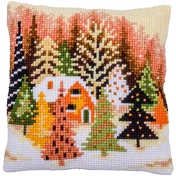 Vervaco Winter Village Cushion Christmas Cross Stitch Kit