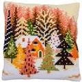 Image of Vervaco Winter Village Cushion Christmas Cross Stitch Kit