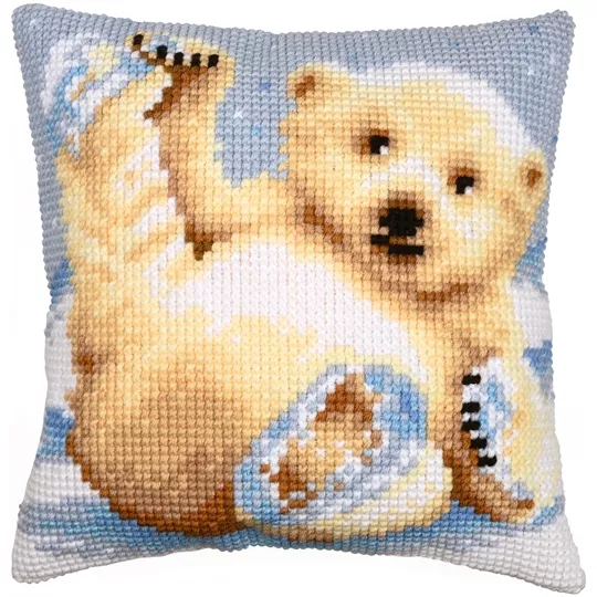 Vervaco Little Polar Bear Cushion Christmas Cross Stitch Kit