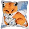 Image of Vervaco Little Fox Cushion Christmas Cross Stitch Kit