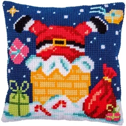 Vervaco Chimney Santa Cushion Christmas Cross Stitch Kit