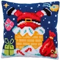 Image of Vervaco Chimney Santa Cushion Christmas Cross Stitch Kit