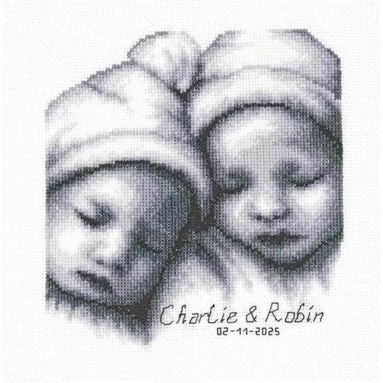 Vervaco Twins Birth Sampler Birth Sampler Cross Stitch Kit
