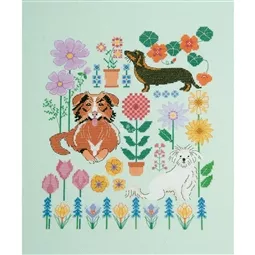 DMC Dogs in the Garden Cross Stitch Kit
