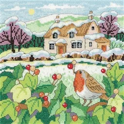 Heritage Snowy Cottage Christmas Cross Stitch Kit