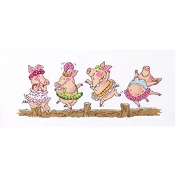 Permin Dancing Pigs Cross Stitch Kit