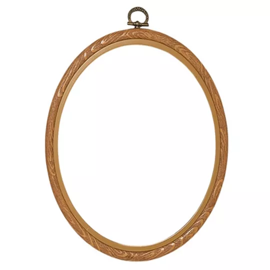 Vervaco Wood Effect Oval Flexi Hoop 12 x 17cm Embroidery Hoop