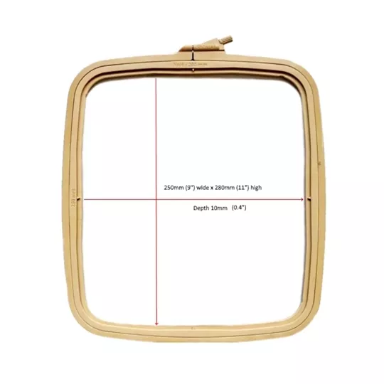 Nurge Square Plastic Hoop 25 x 28cm - Coffee Brown Embroidery Hoop
