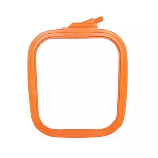 Nurge Square Plastic Hoop 19.5 x 22cm - Orange Embroidery Hoop