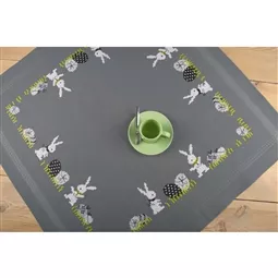 Vervaco Easter Eggs and Bunnies Tablecloth Cross Stitch Kit