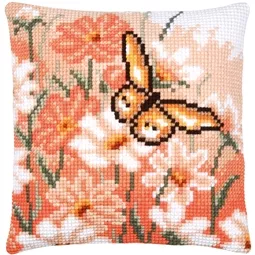 Vervaco Butterfly and Flowers - Orange Cross Stitch Kit