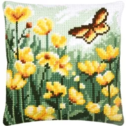 Vervaco Butterfly and Flowers - Green Cross Stitch Kit