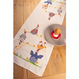 Vervaco Crazy Chickens Runner Cross Stitch Kit