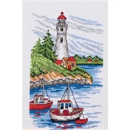 Permin Boats by the Island Cross Stitch Kit