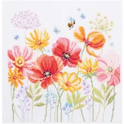 Vervaco Poppies and Wildflowers Cross Stitch Kit