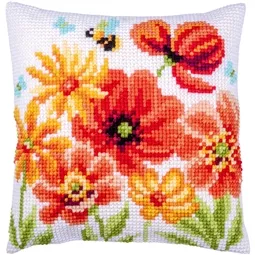 Poppies and Wildflowers Cushion