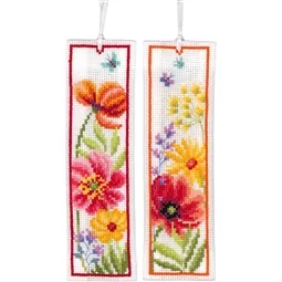Vervaco Poppies and Wildflowers Bookmarks Cross Stitch Kit
