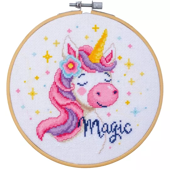 Vervaco Unicorn with Hoop Cross Stitch Kit