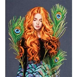 Lanarte The Peacock's Muse Cross Stitch Kit