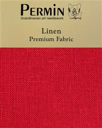 Permin 28 Count Linen - Christmas Red Fabric