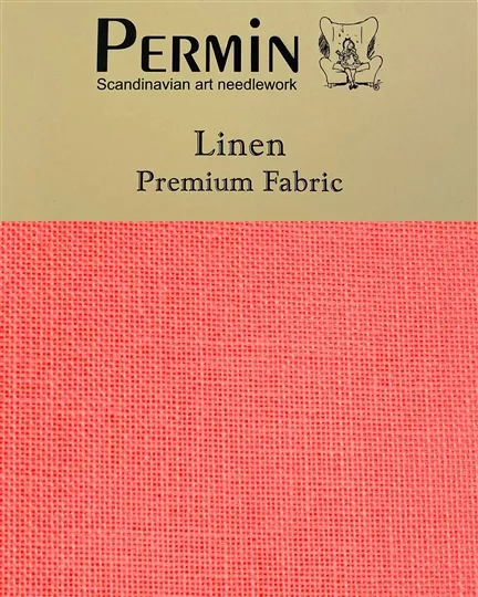 Permin 28 Count Linen - Riviera Coral Fabric