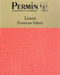 Permin 28 Count Linen - Riviera Coral Fabric
