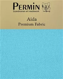 Permin 16 Count Aida - Riviera Aqua Fabric