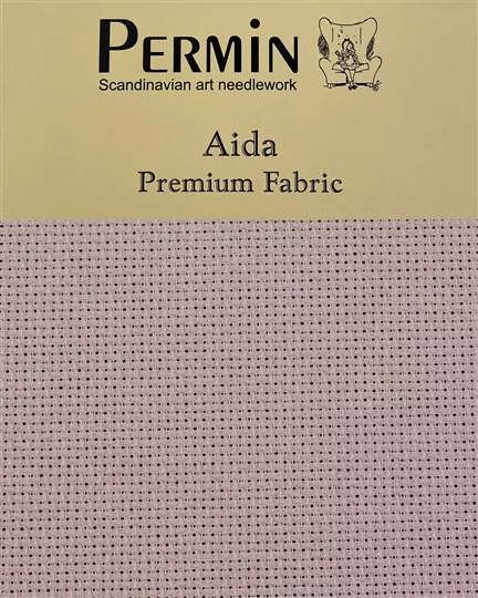 Permin 16 Count Aida - Pink Sand Fabric