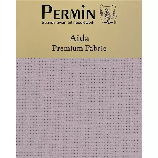 Permin 16 Count Aida - Pink Sand Fabric