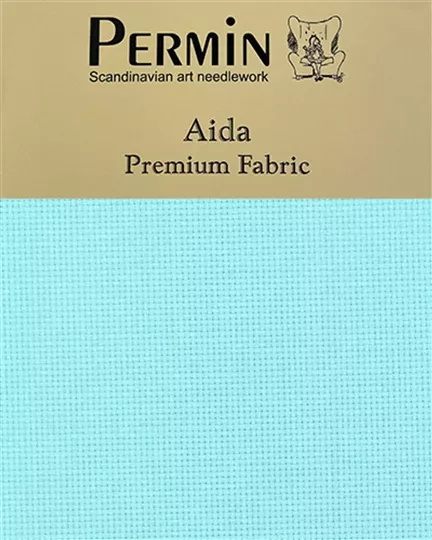 Permin 16 Count Aida - Aqua Fabric