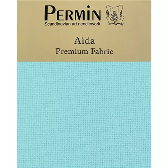 Permin 16 Count Aida - Aqua Fabric