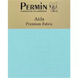 Permin 16 Count Aida - Aqua Fabric