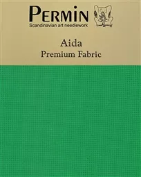 Permin 16 Count Aida - Green Fabric